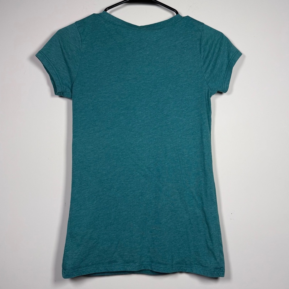 Zine Teal V-Neck Short Sleeve Tee - Picture 2 of 10